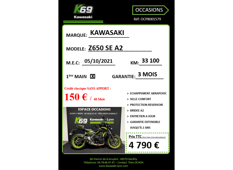 KAWASAKI Z650 SE A2