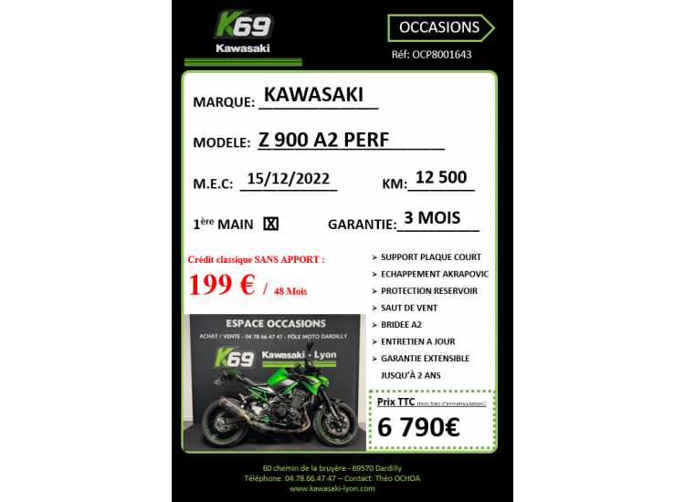 KAWASAKI Z 900 A2 PERFORMANCE