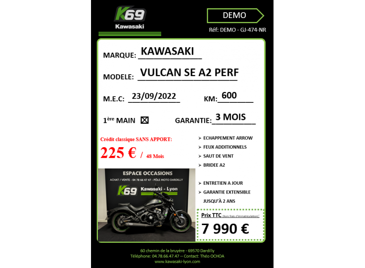 KAWASAKI VULCAN 650 S SE A2