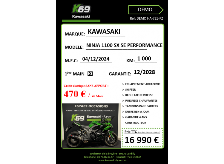 KAWASAKI NINJA 1100 SX SE PERFORMANCE