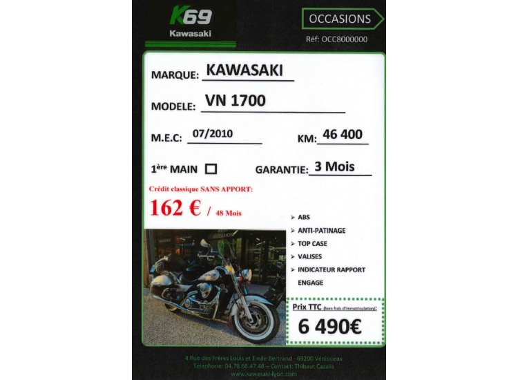 KAWASAKI VN 1700 CLASSIC TOURER