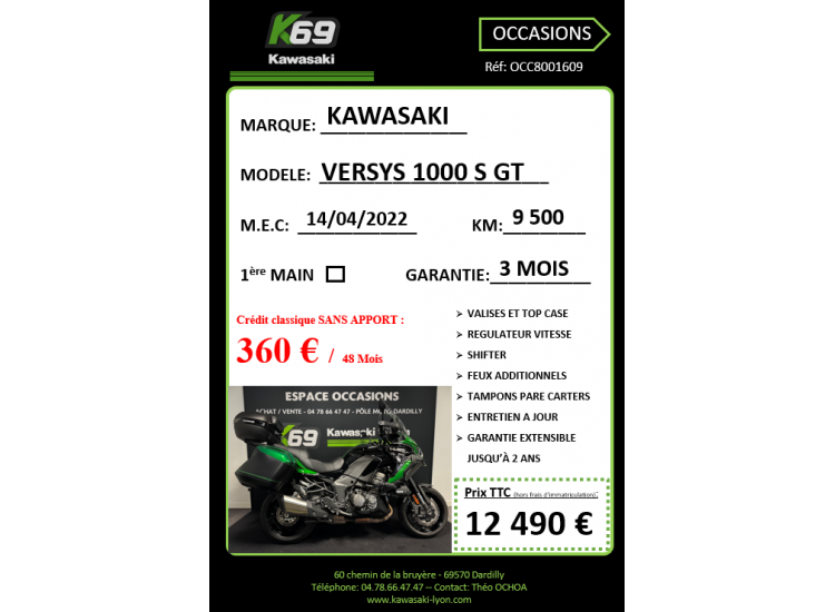 KAWASAKI VERSYS 1000 S GRAND TOURER