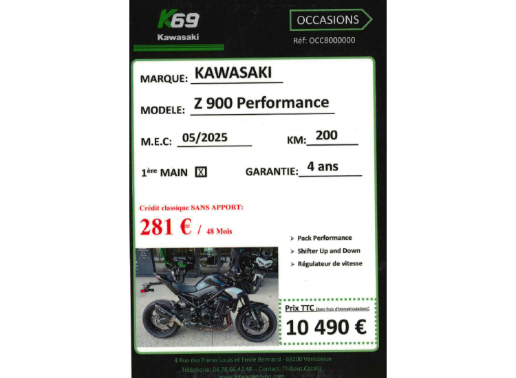KAWASAKI Z900 Performance 2025