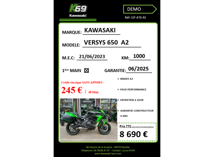 KAWASAKI VERSYS 650 A2